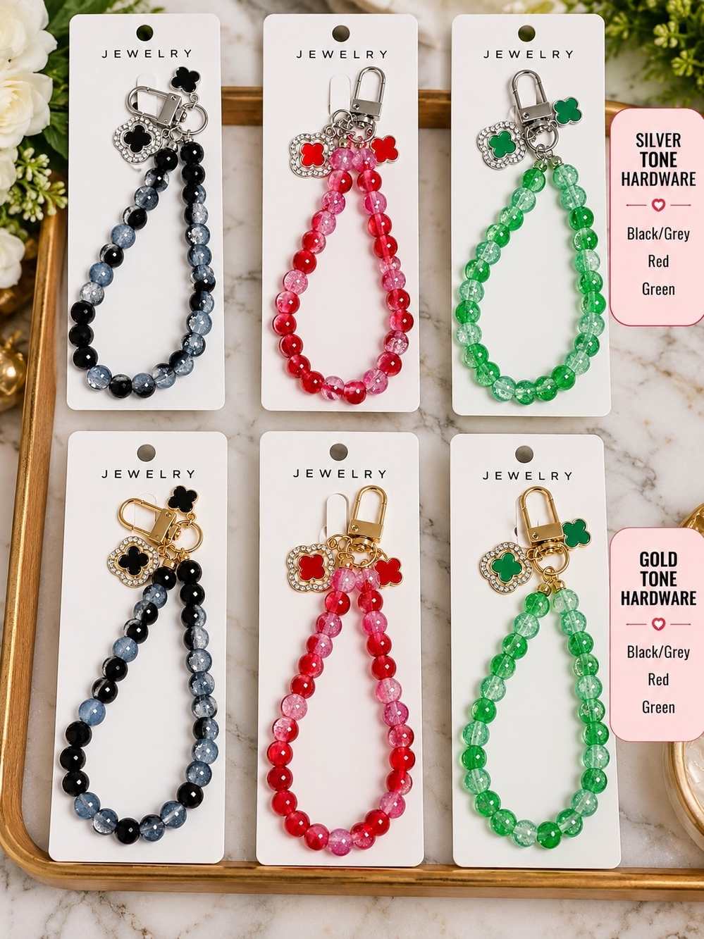 Beaded Wristlet Keychain & Bag Charm